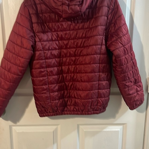 Children's Maroon Puffer Jacket with Orange Trim - Picture 4 of 8